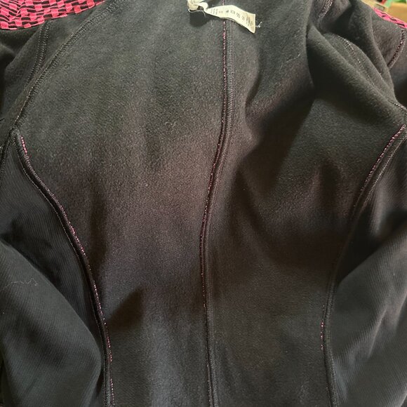 Lululemon Athletica Pink Black Checks Sweater Jacket Size 8 Cotton Polyester - Picture 8 of 8
